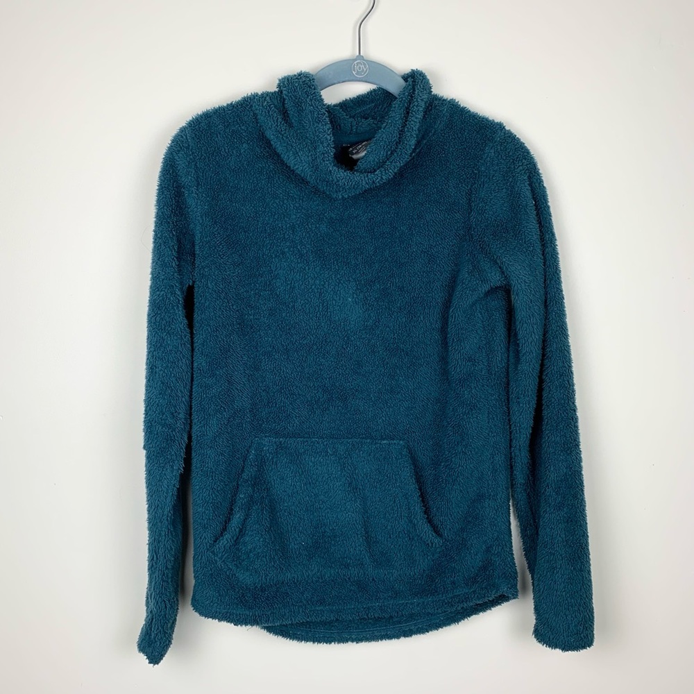 C9 by Champion Kids Teal Fluffy Cowl Neck Long Sleeve Pullover